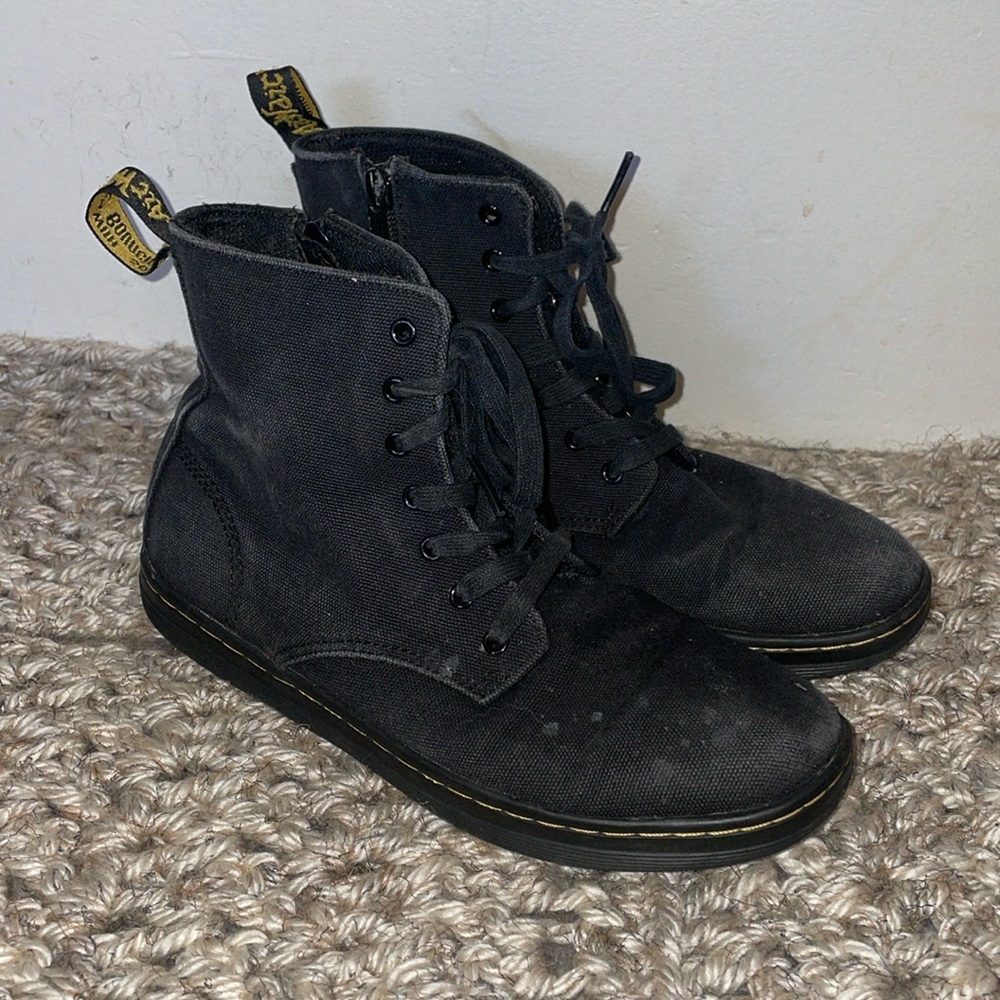 Dr. Martens Marley unisex high top shoes in black canvas